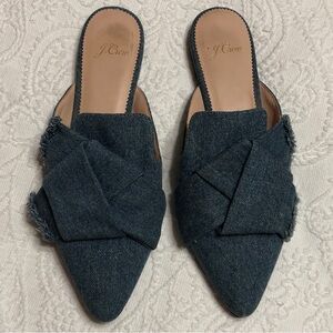 J. Crew Women's Denim Mules Size 8 Pointed Toe